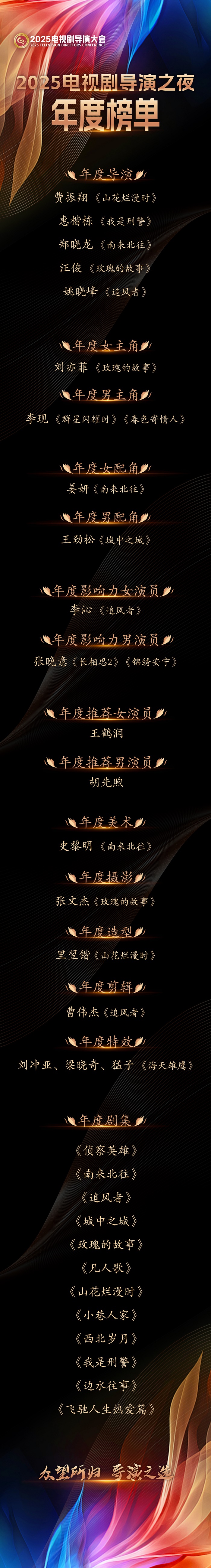 2025电视剧导演大会年度榜单公布