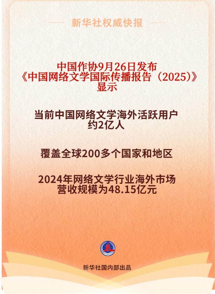 中国网络文学海外活跃用户约2亿人